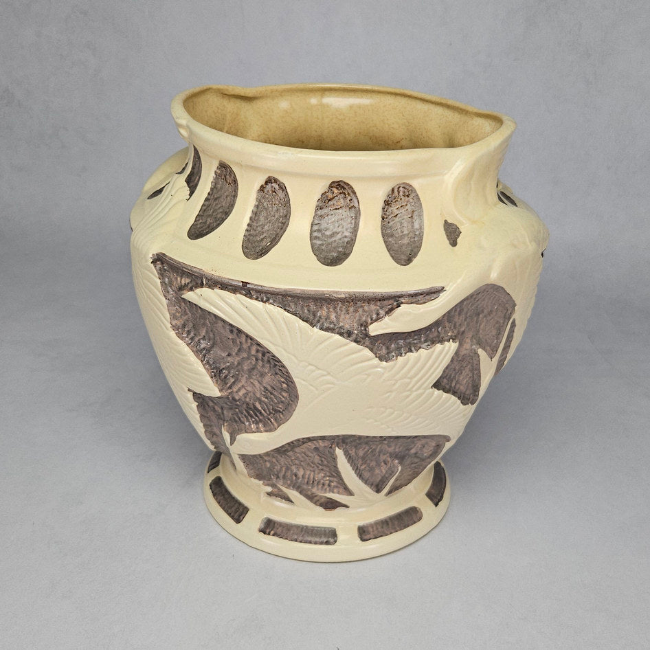 Burleigh Ware vase showing embossed geese relief detail