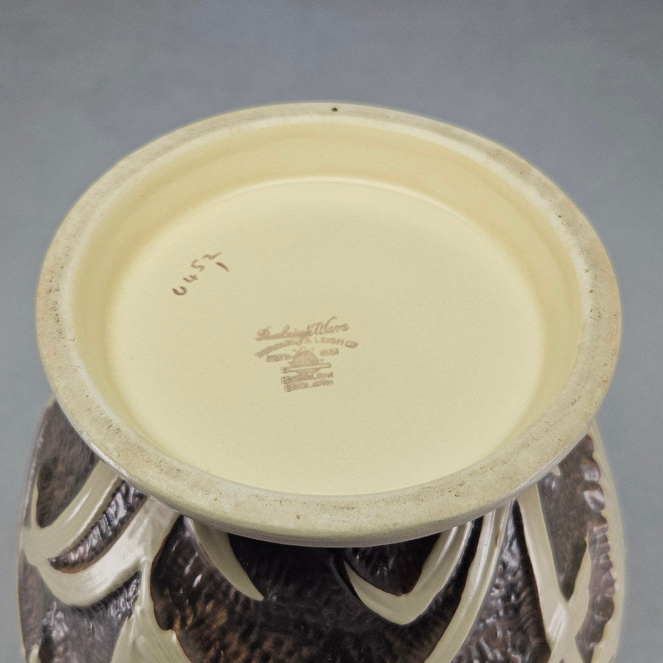 Underside of Burleigh Ware vase showing Burslem England mark