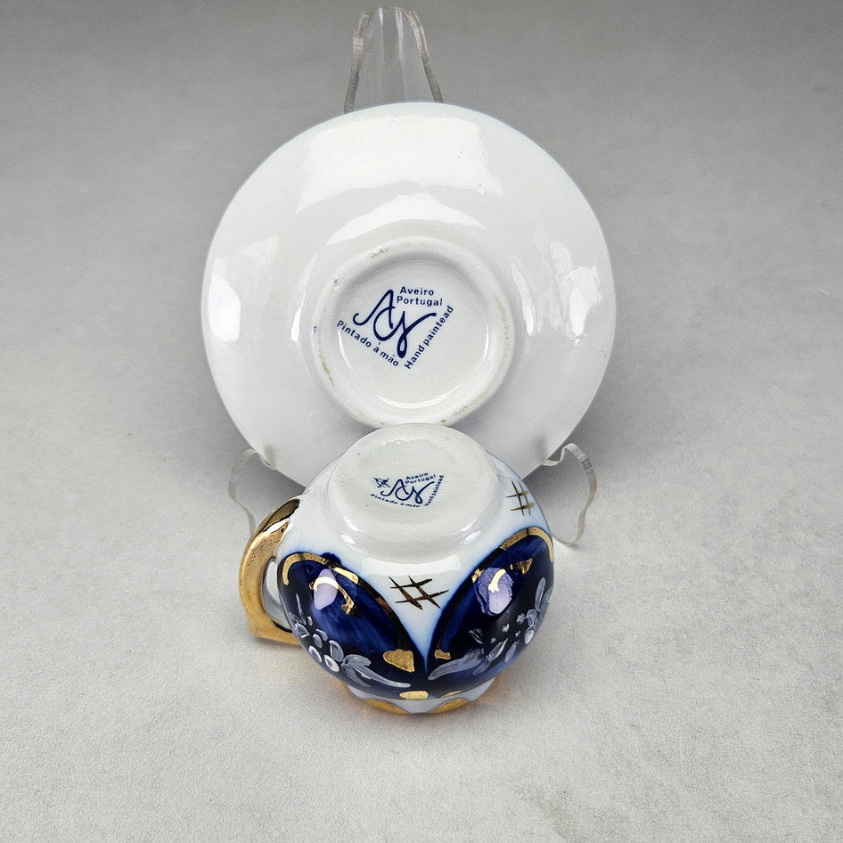 Undersides of AY Aveiro cup and saucer with painted marks