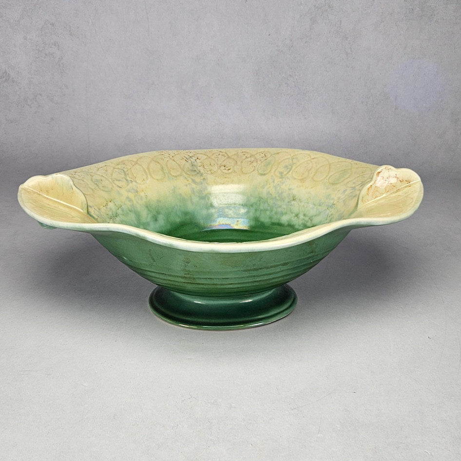 Beswick Ware footed leaf handle bowl, ceramic product view 1