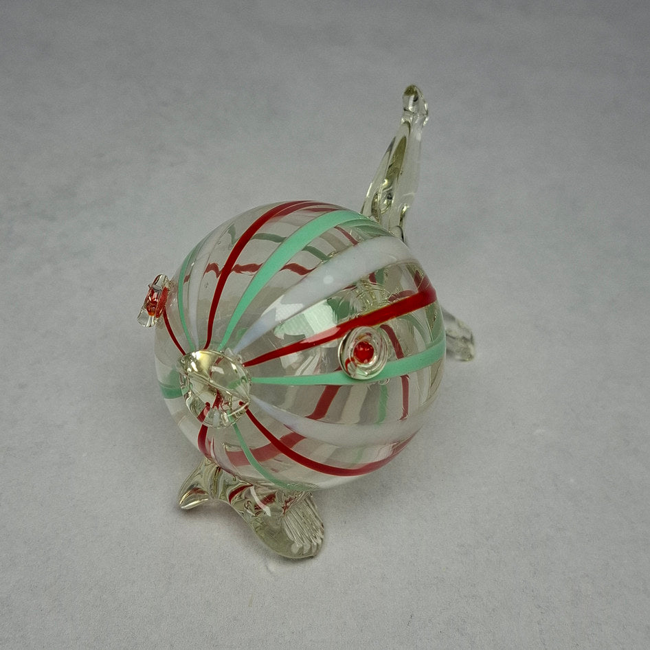 Vintage Hand-Blown Art Glass Striped Puffer Fish