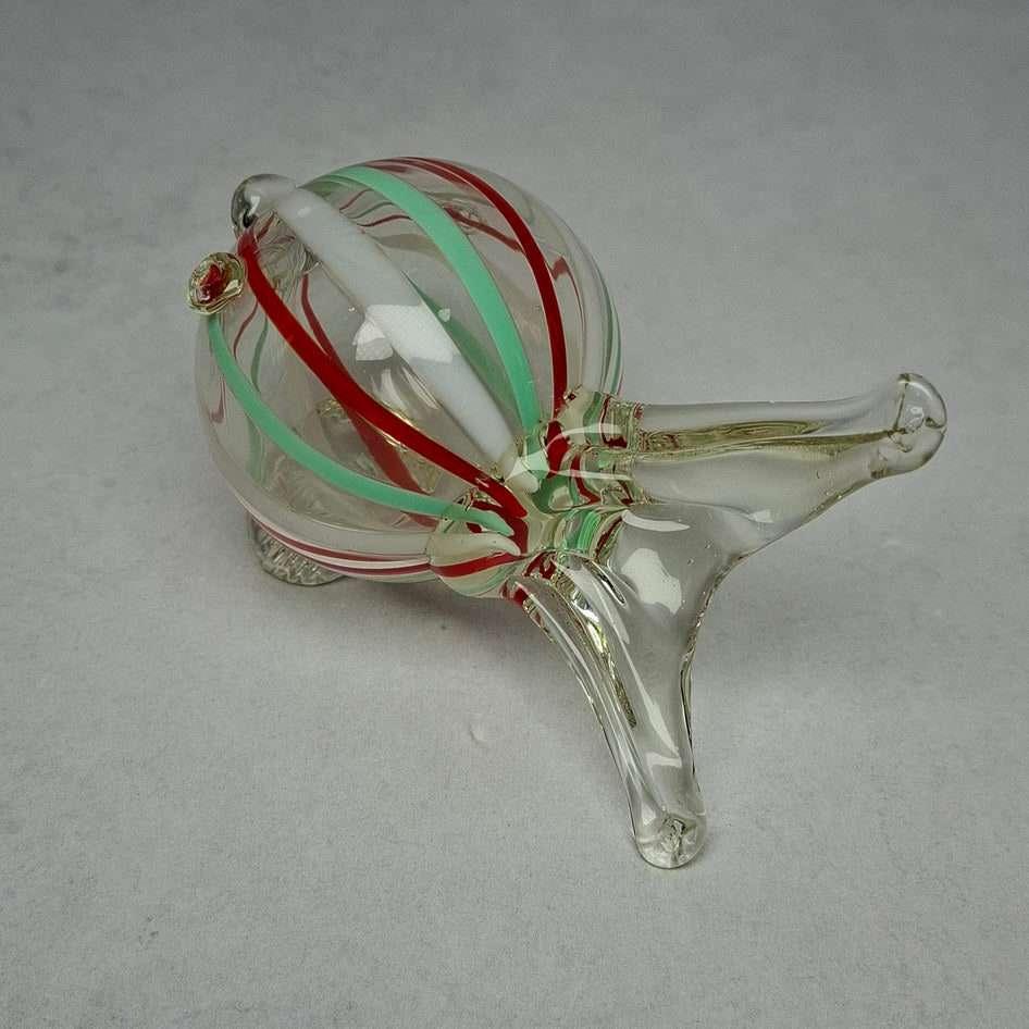 Vintage Hand-Blown Art Glass Striped Puffer Fish