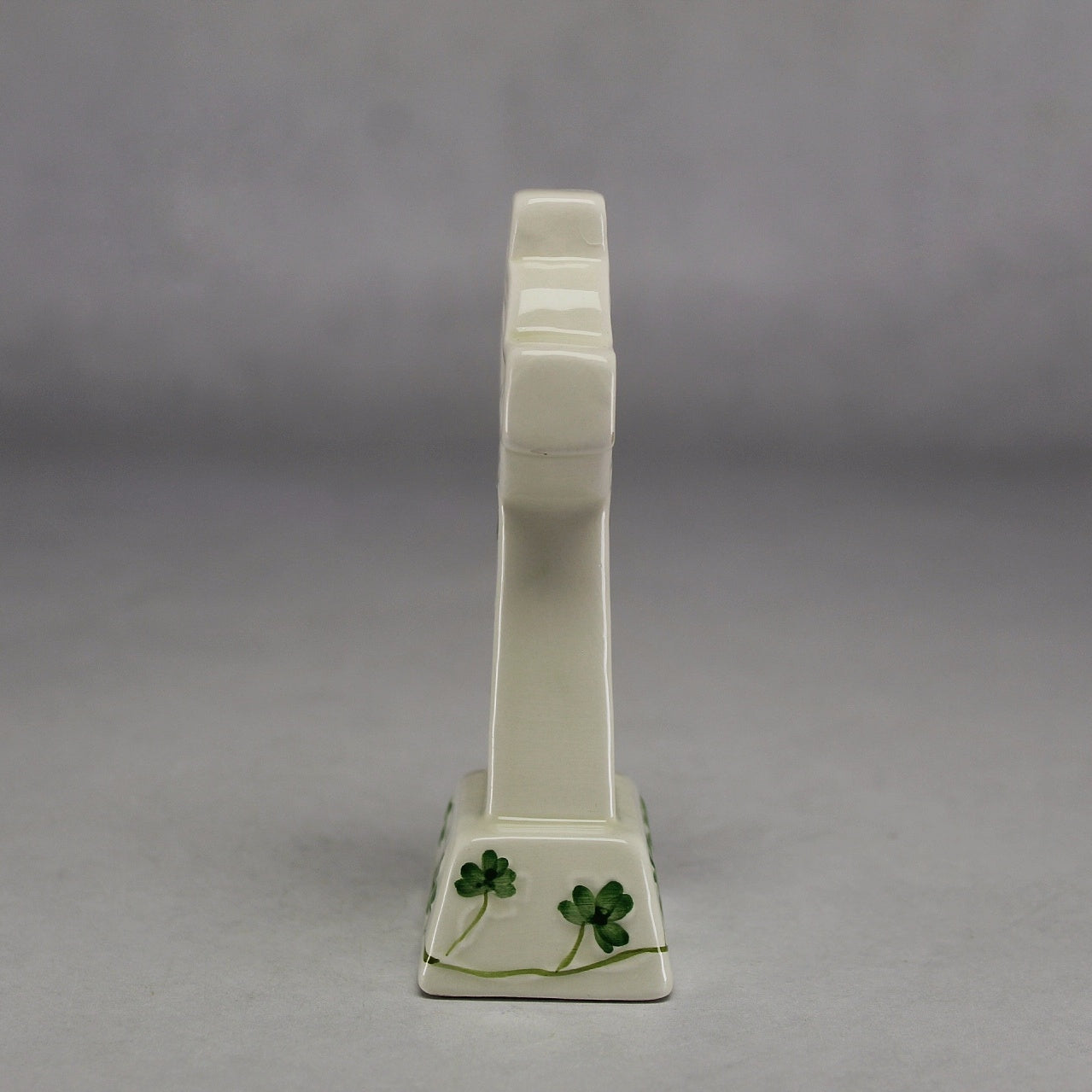 Vintage Porcelain Celtic Cross with Shamrock Motifs