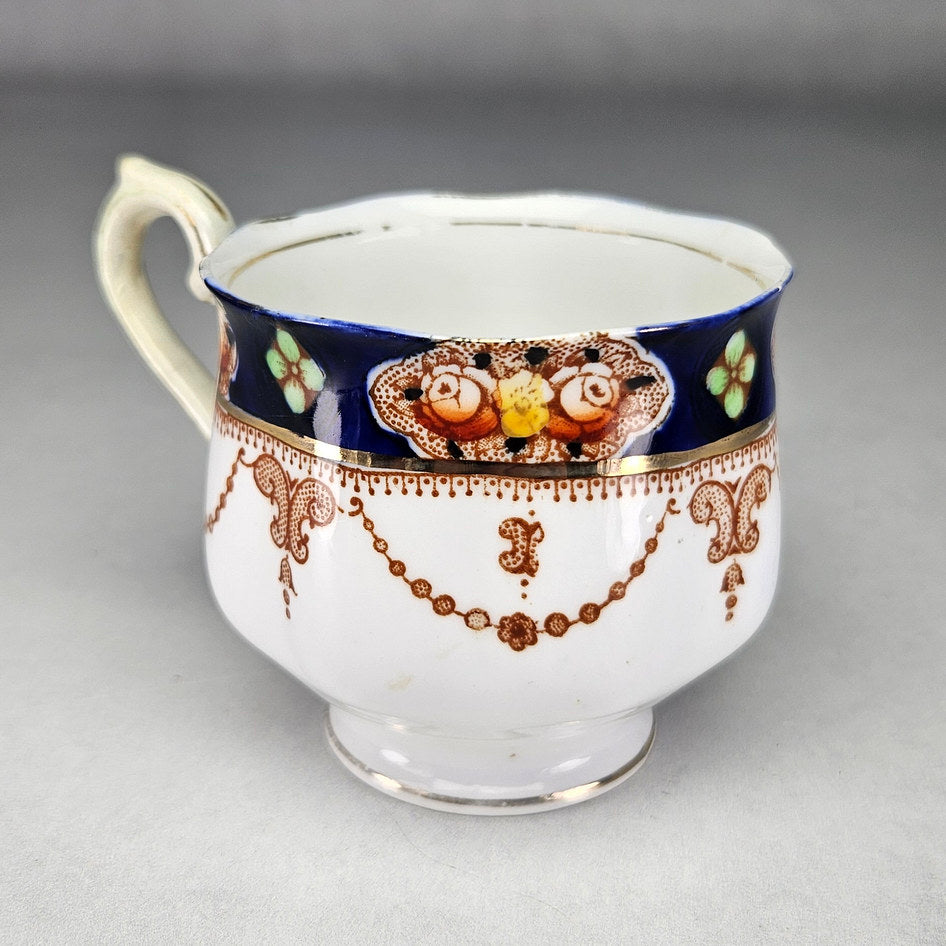 Side view of Royal Albert floral teacup handle