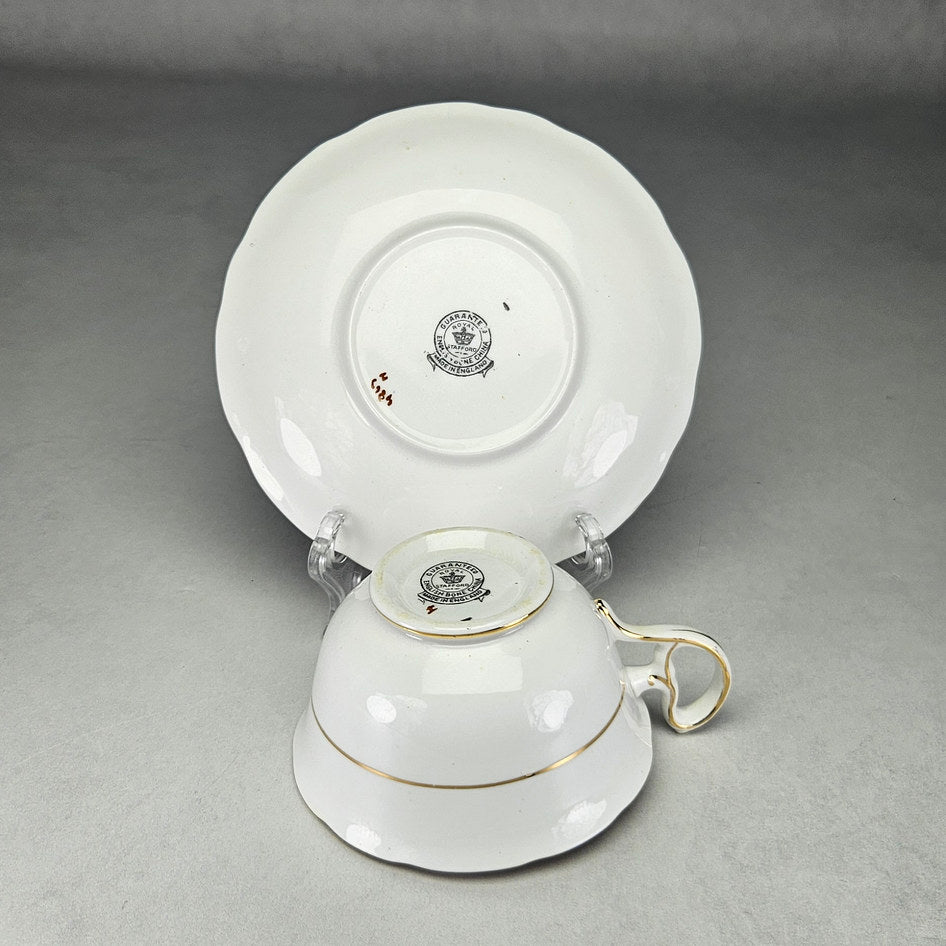 Undersides of Royal Stafford cup and saucer with crest marks