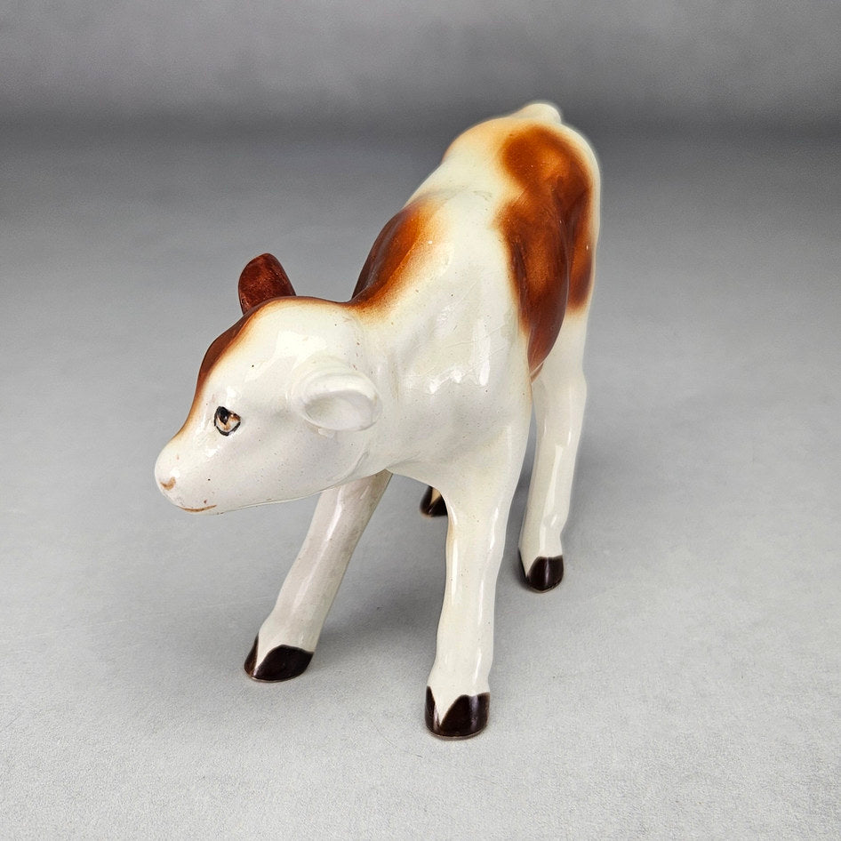 Vintage SylvaC 1431 Brown and Cream Calf Figurine, view 2
