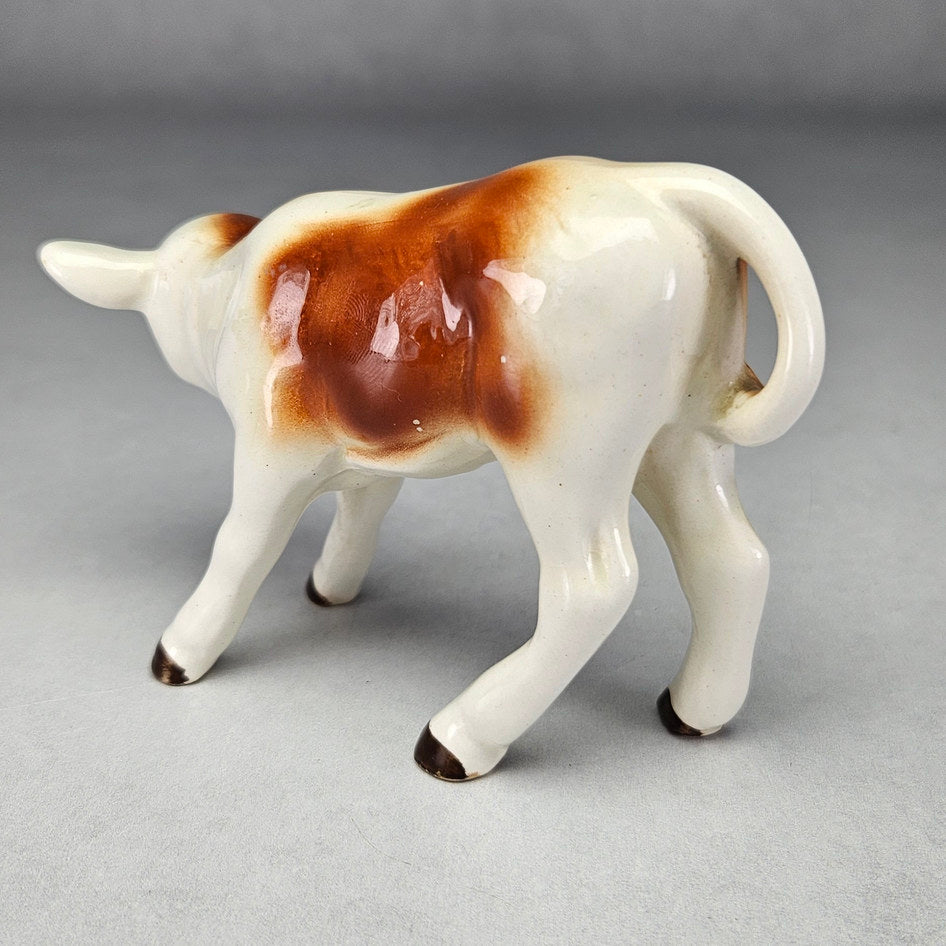 Vintage SylvaC 1431 Brown and Cream Calf Figurine, view 3