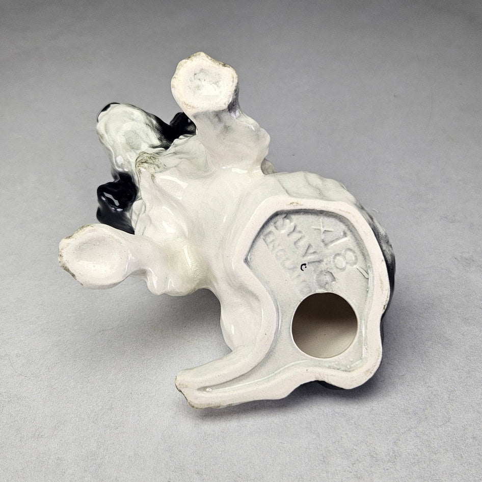 Vintage SylvaC 18 Black and White Spaniel Dog Figurine, view 5