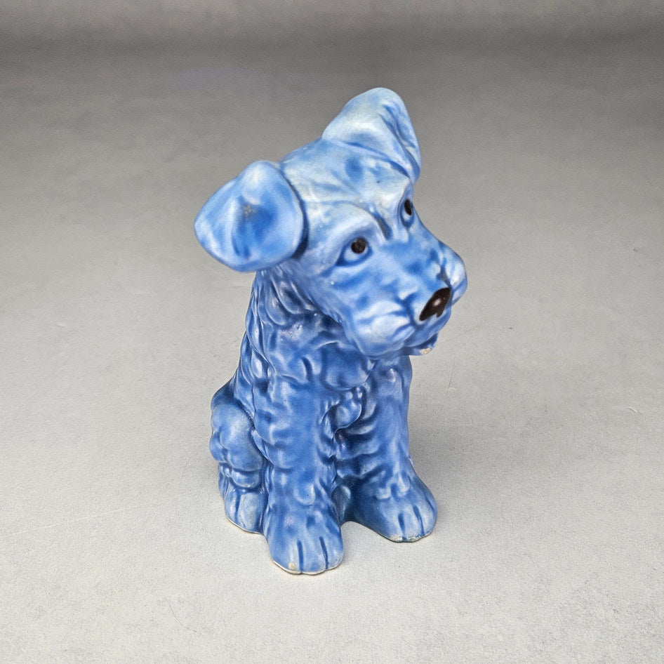 Vintage SylvaC 73 Blue Seated Terrier Dog Figurine, view 2