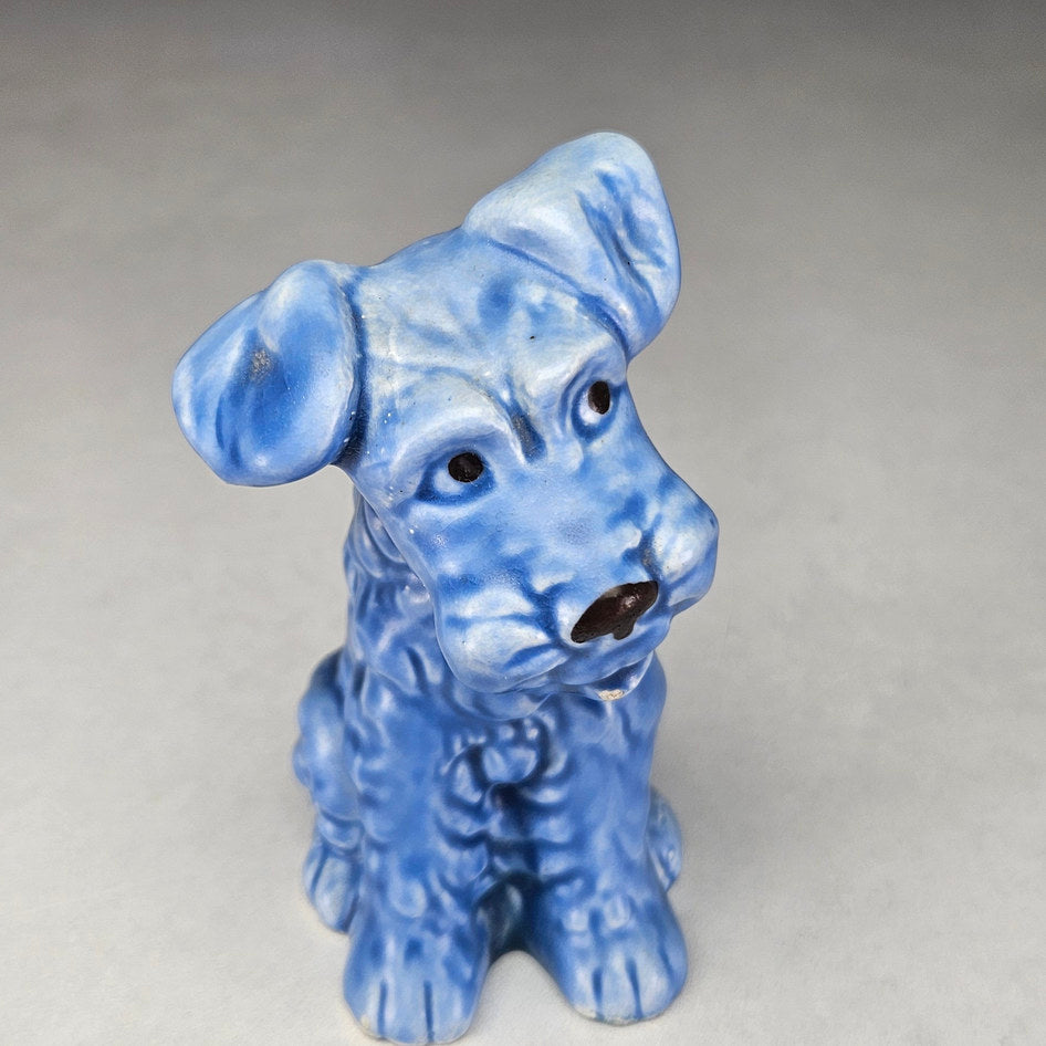 Vintage SylvaC 73 Blue Seated Terrier Dog Figurine, view 4