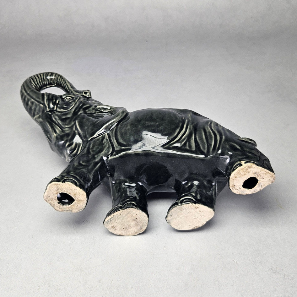Vintage SylvaC 770 Black Raised-Trunk Elephant Figurine, view 5