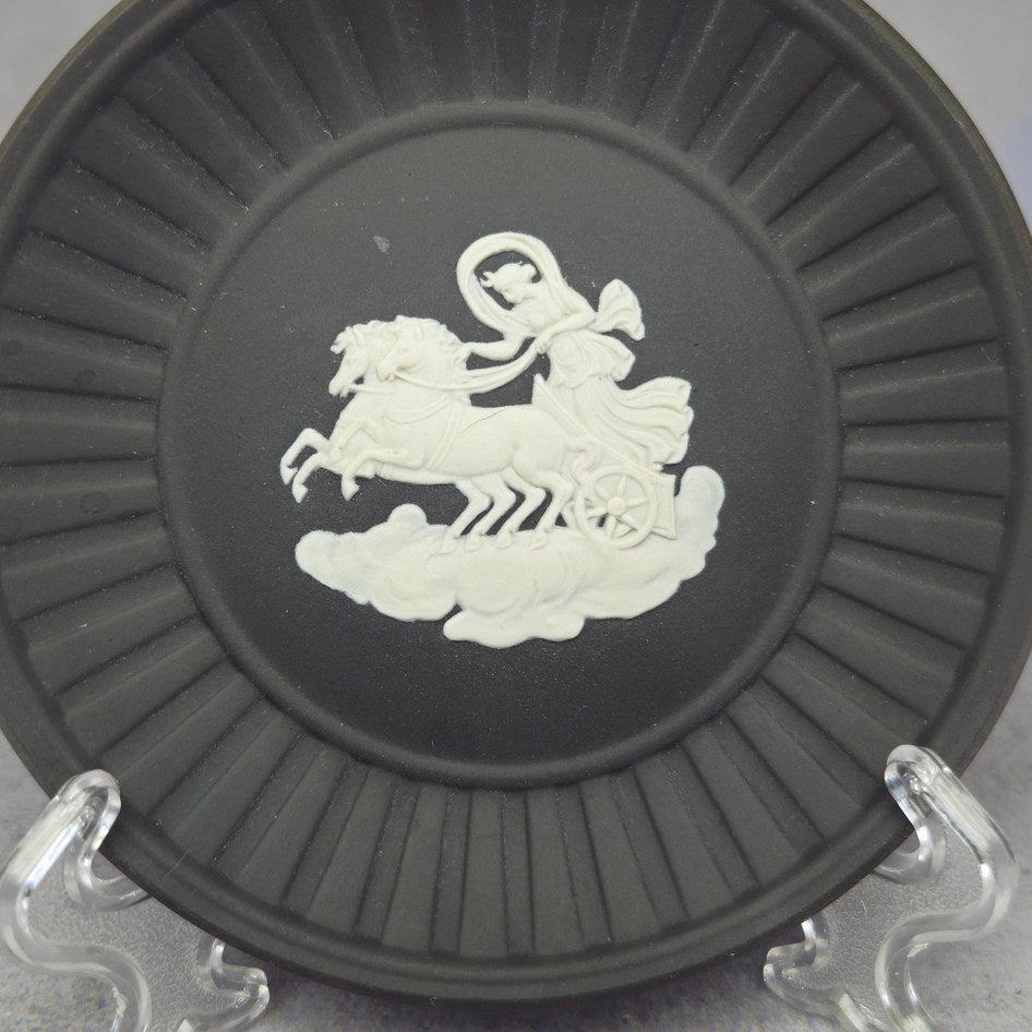 Wedgwood Black Jasperware Fluted Aurora Relief Tray