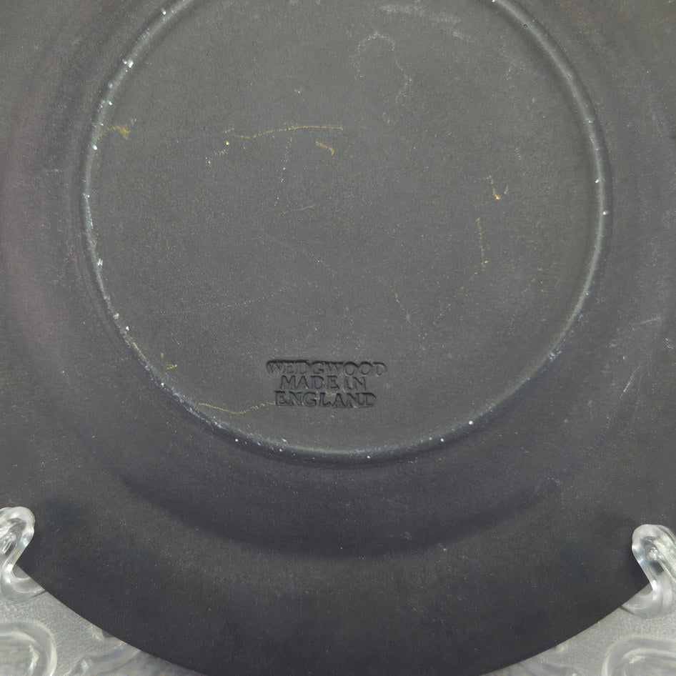 Wedgwood Black Jasperware Round Grape and Vine Ashtray