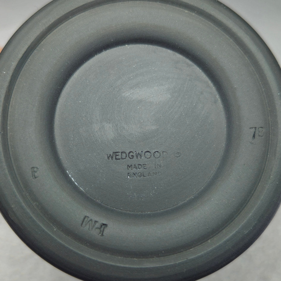 Wedgwood Black Jasperware Trumpet Vase with Neoclassical Relief
