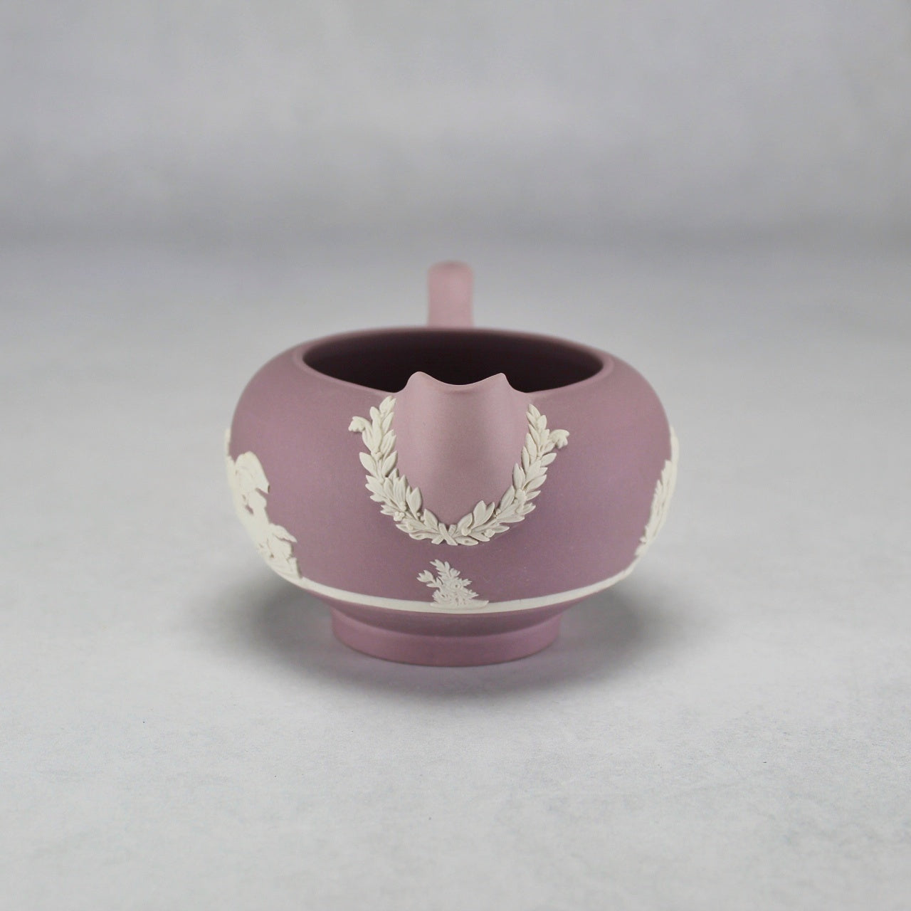 Wedgwood Lilac Jasperware Creamer with Neoclassical Relief Figures