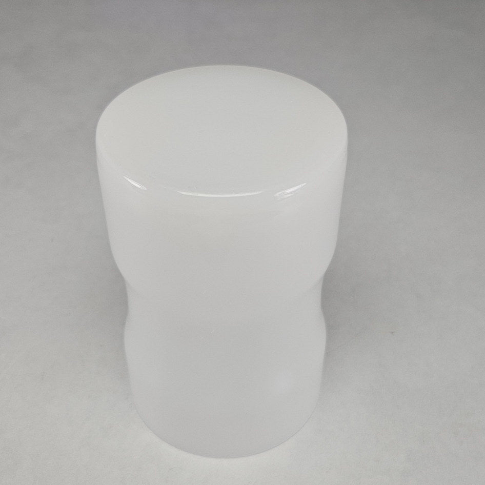 White Opaline Empoli Glass Lidded Jar with Rounded Finial