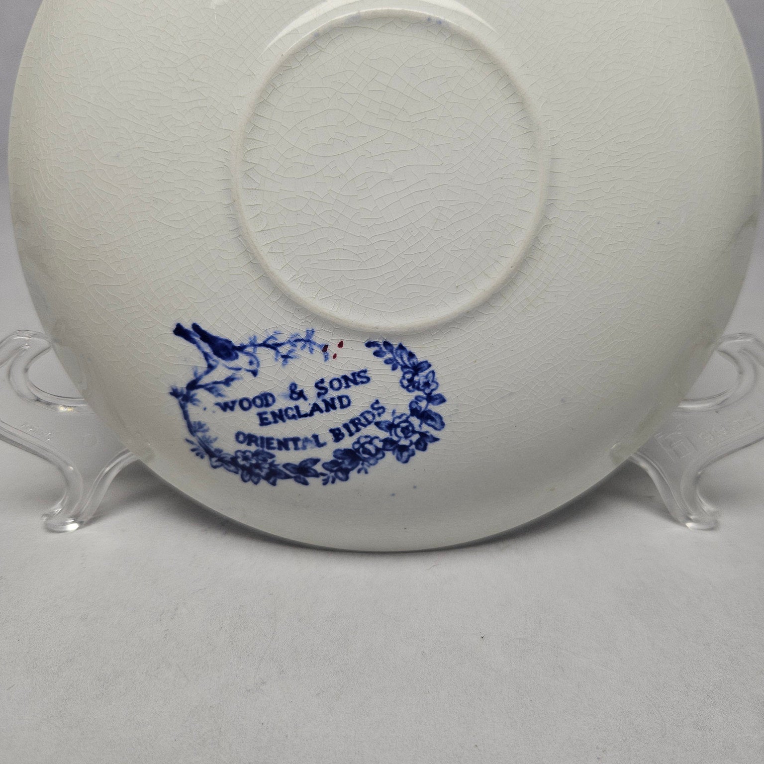 Wood & Sons Oriental Bird Blue and White Tea Cup and Saucer