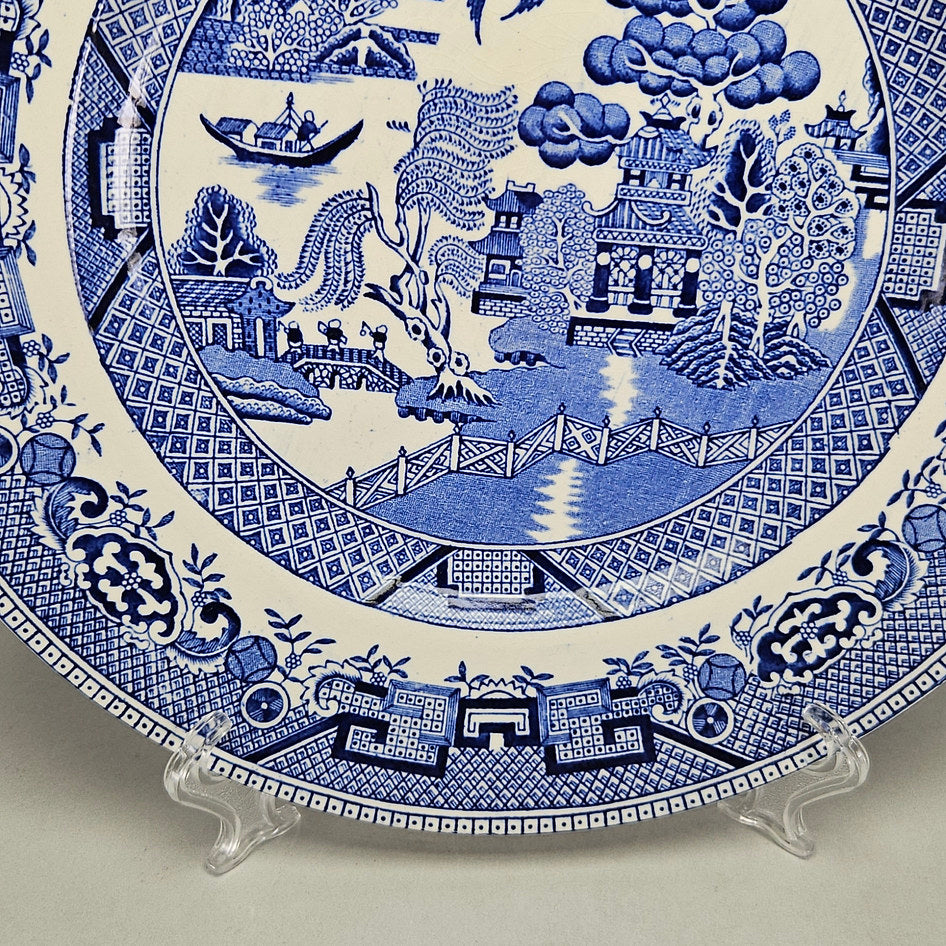 W.R. Midwinter Willow Blue and White Dinner Plate