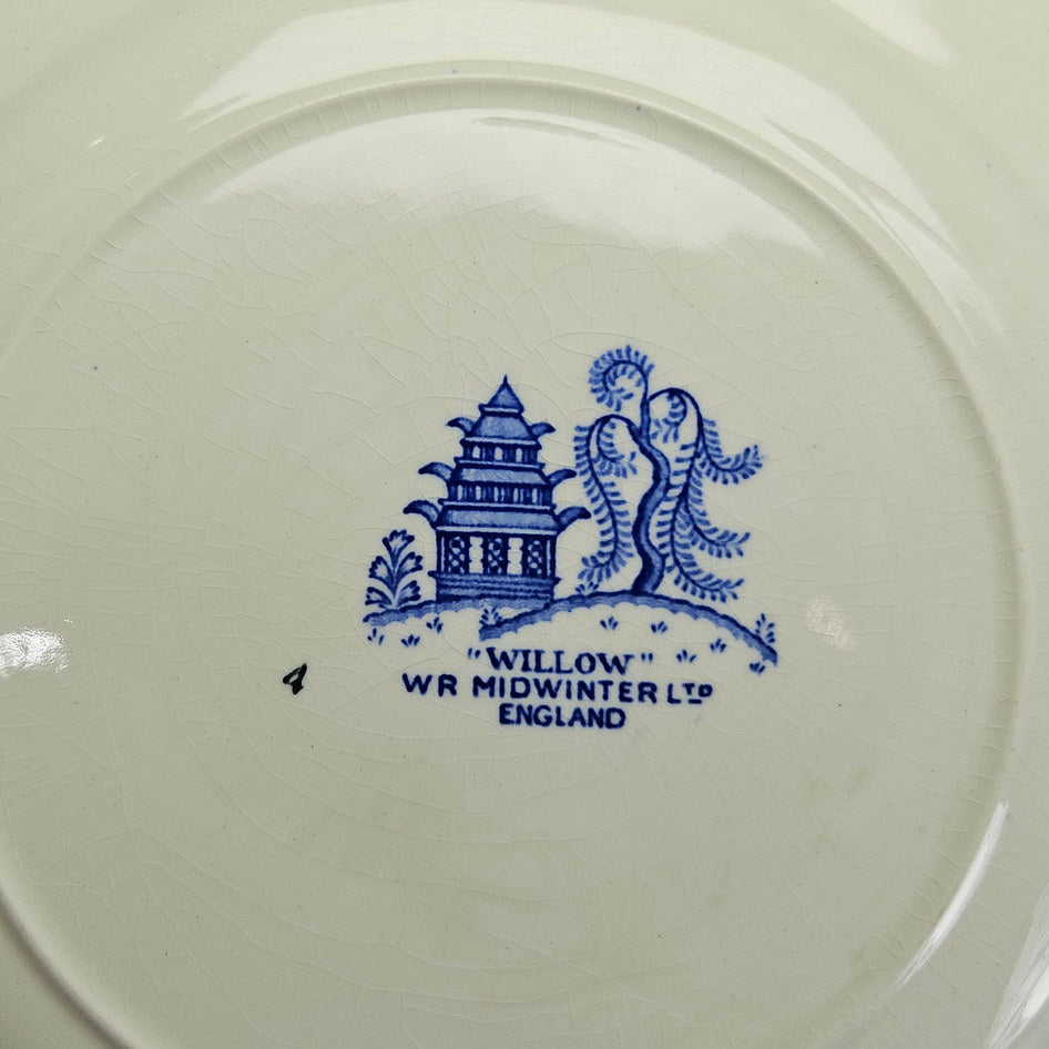 W.R. Midwinter Willow Blue and White Dinner Plate