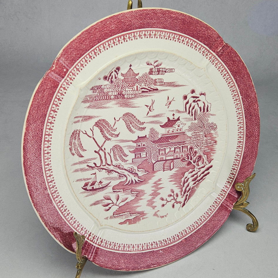 W.T. Copeland & Sons Red Willow Chinoiserie Transferware Plate