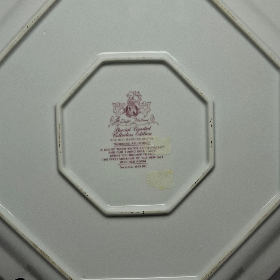 Delft Holland Morning Ablutions Old Masters Limited Collector’s Plate