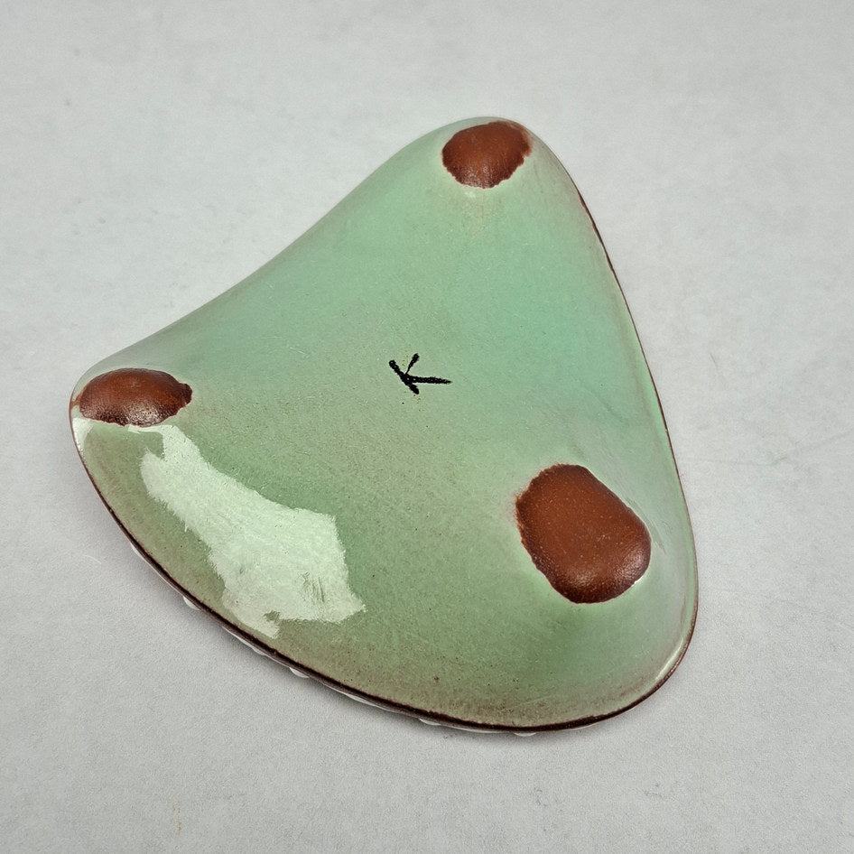 Kalahari Pottery Mint and Terracotta Hand-Painted Egg Holder