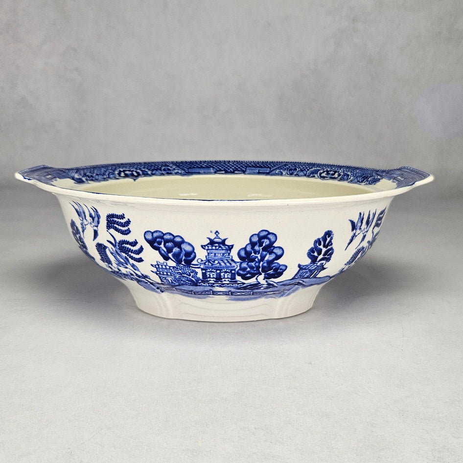 Alfred Meakin Old Willow Blue and White Handled Serving Bowl, view 1