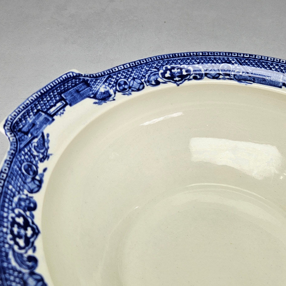 Alfred Meakin Old Willow Blue and White Handled Serving Bowl, view 4