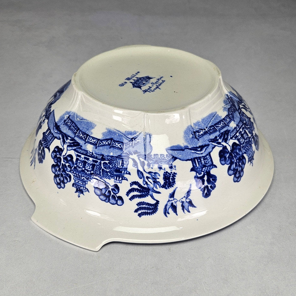 Alfred Meakin Old Willow Blue and White Handled Serving Bowl, view 5