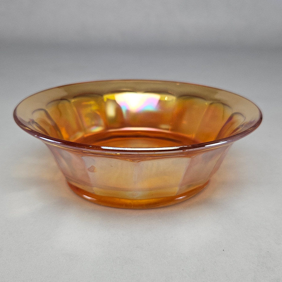 Amber Iridescent Pressed Glass Sweet Bowl in Carnival Style
