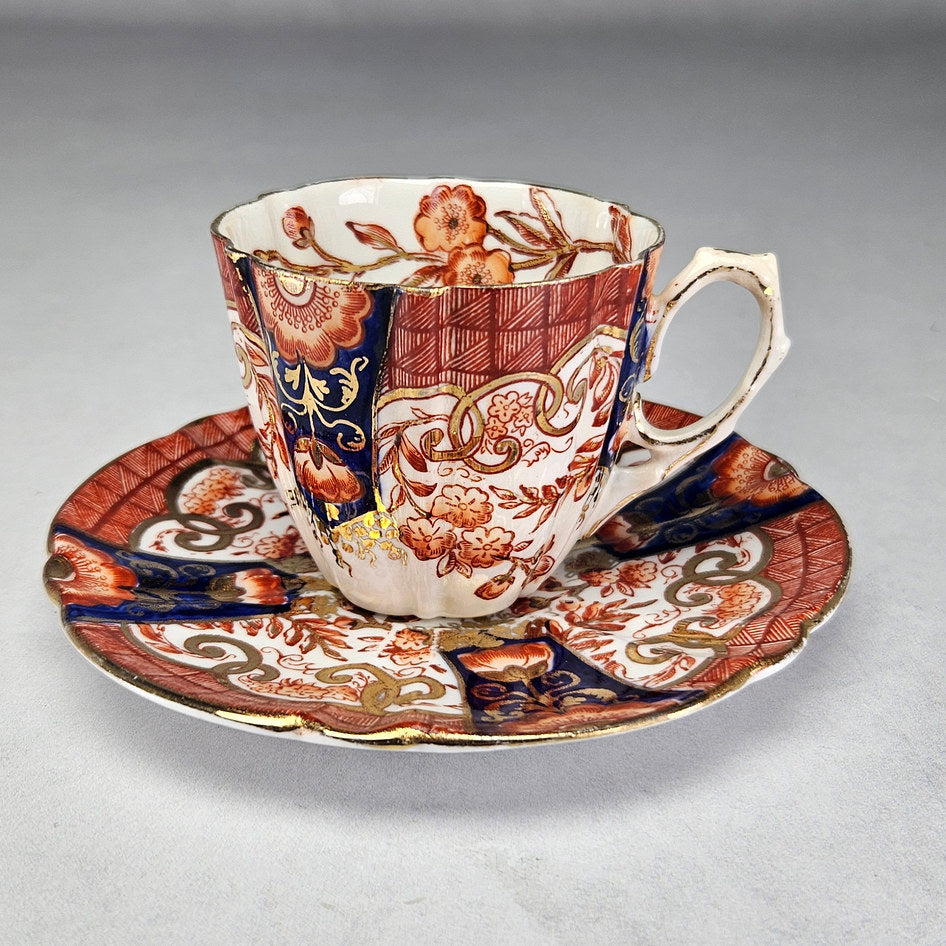 Imari-style cup and saucer retailed by Alfred B Pearce