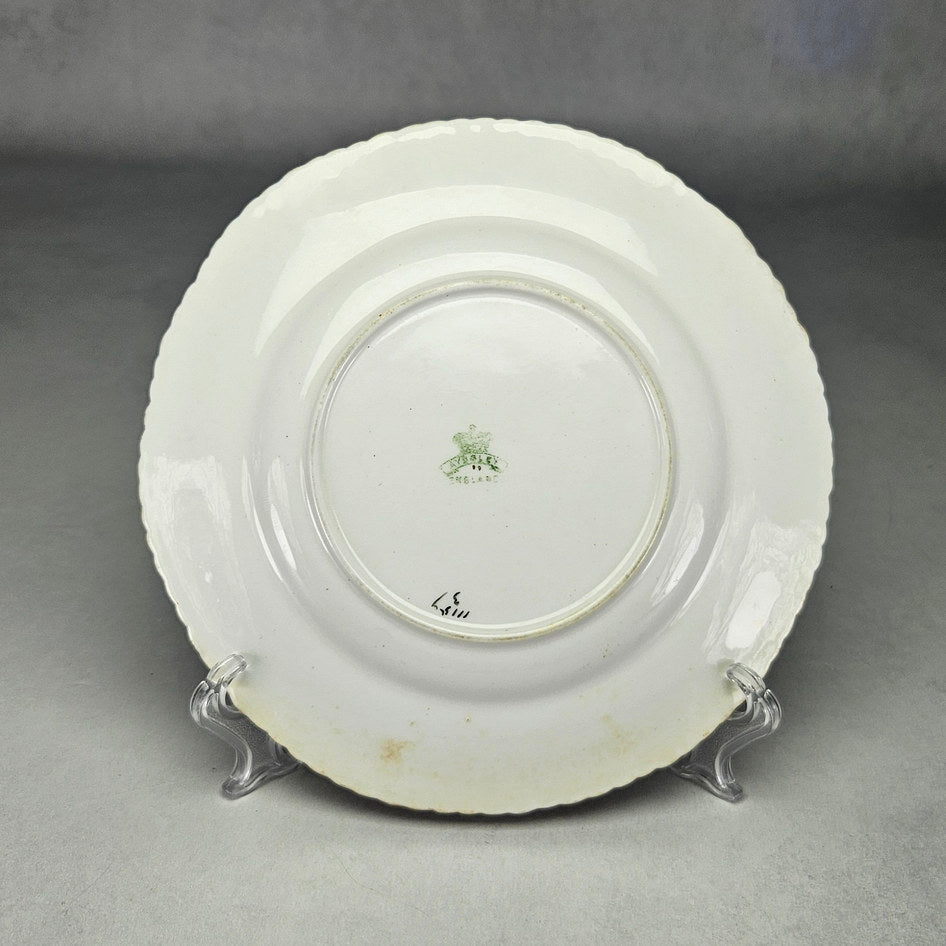 Aynsley floral scalloped side plate with close floral and border details
