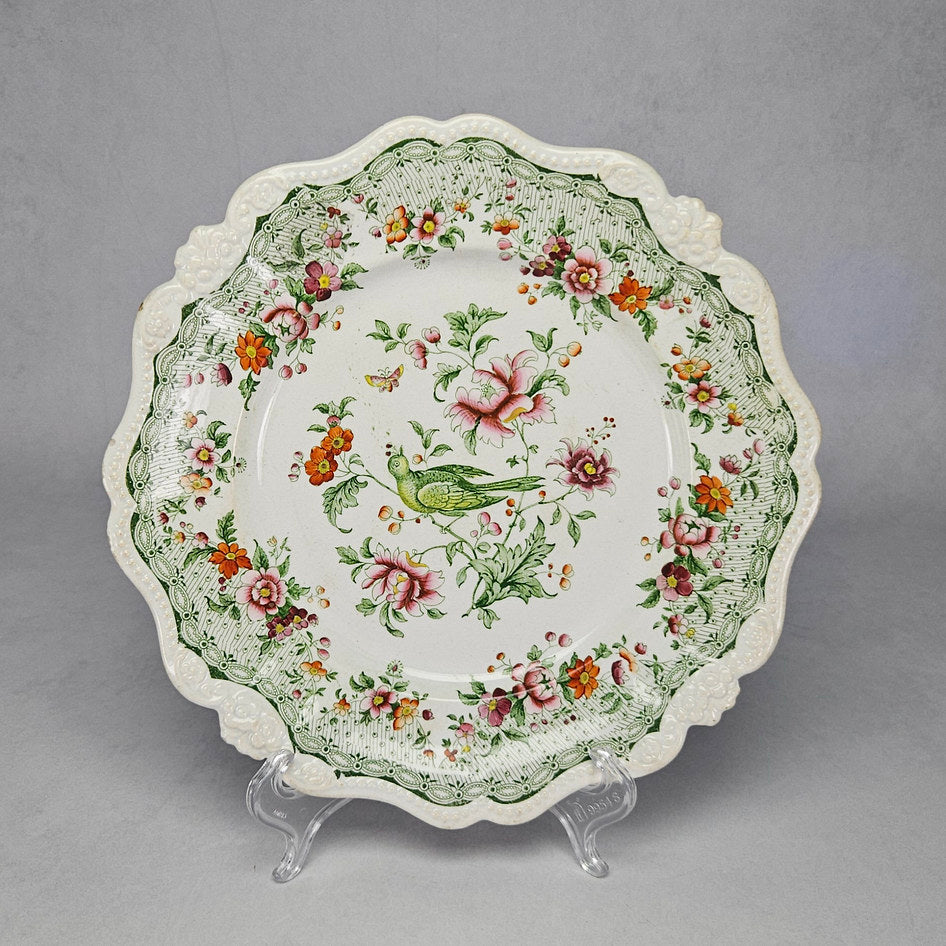 Antique British Tambourine pattern plate, front view