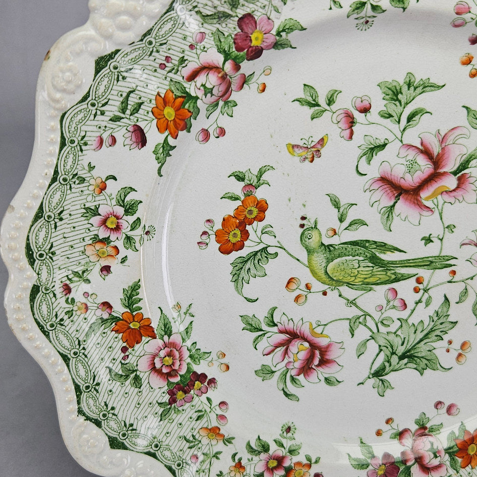 British Tambourine plate showing floral border decoration
