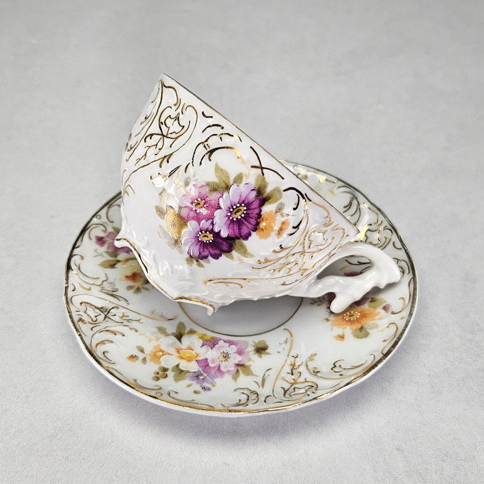 Overhead view of Carl Tielsch cup and saucer