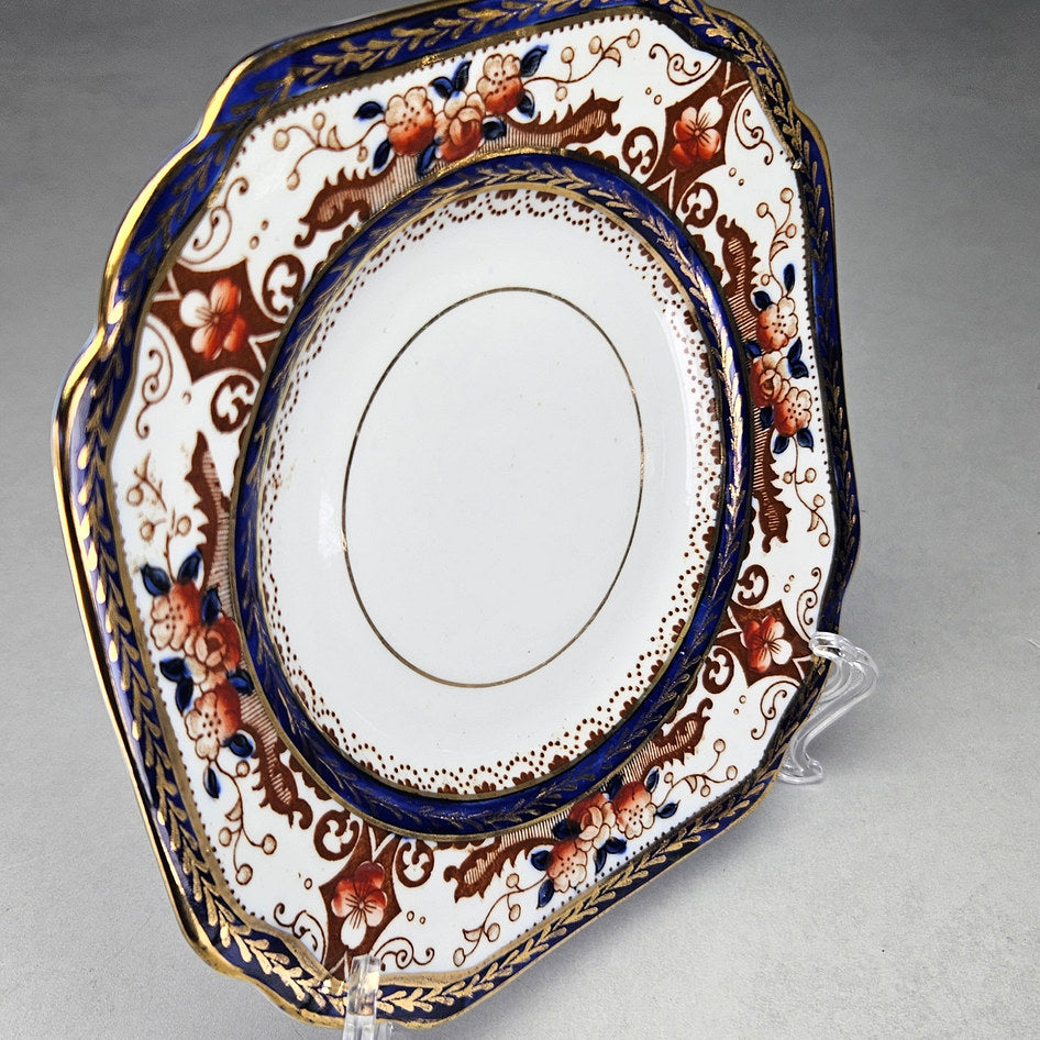 Melba square Imari side plate with close floral and border details