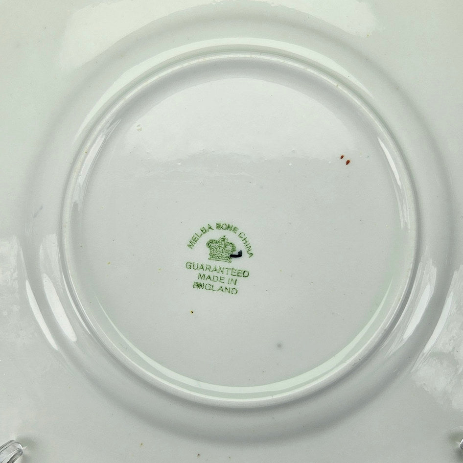 Underside of Melba side plate with crowned English mark