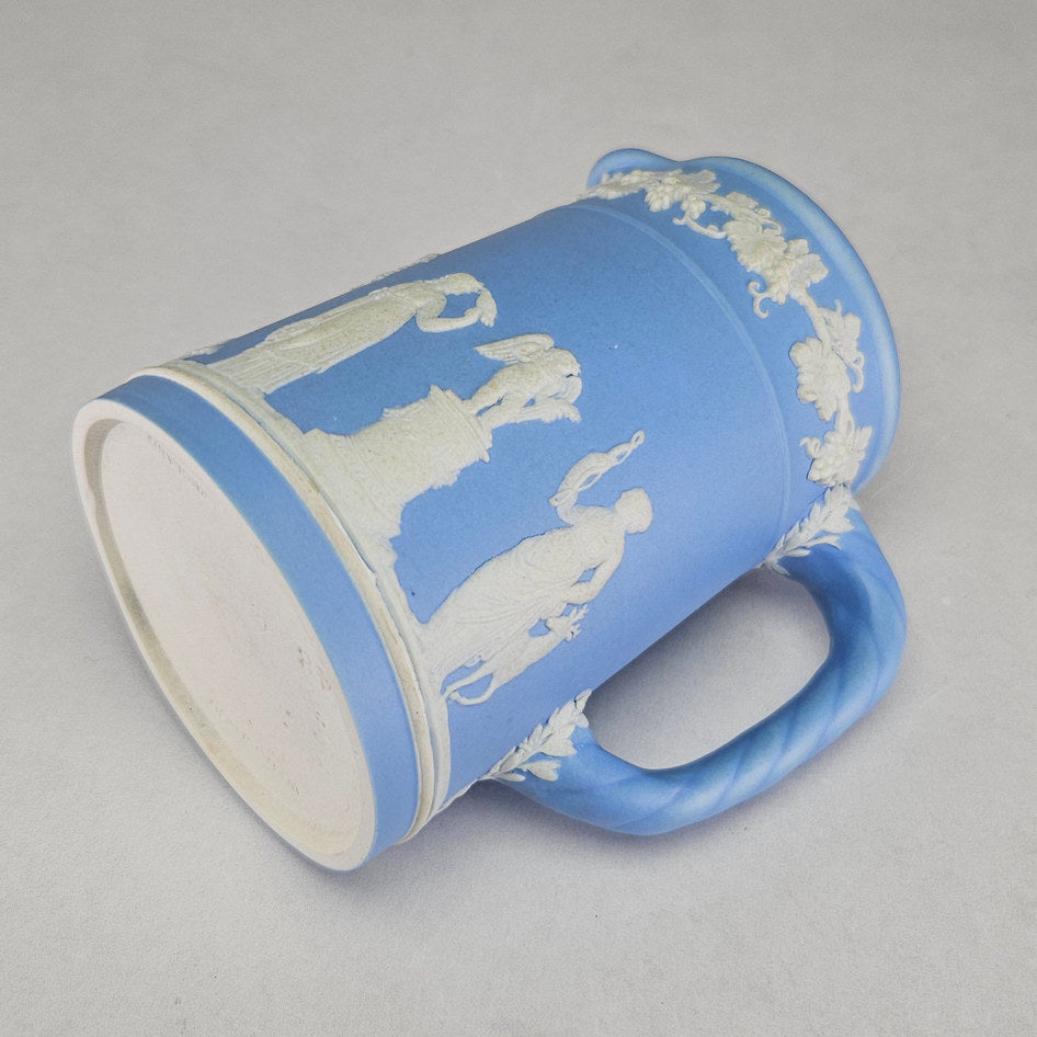 Antique Wedgwood Blue and White Jasperware Classical Jug