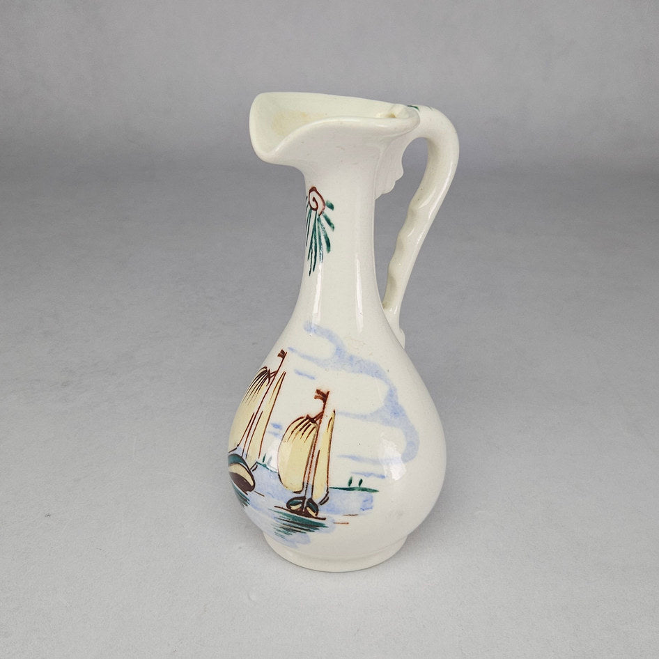 Lucia Ware Hand-Painted Sailing Boat Ceramic Jug