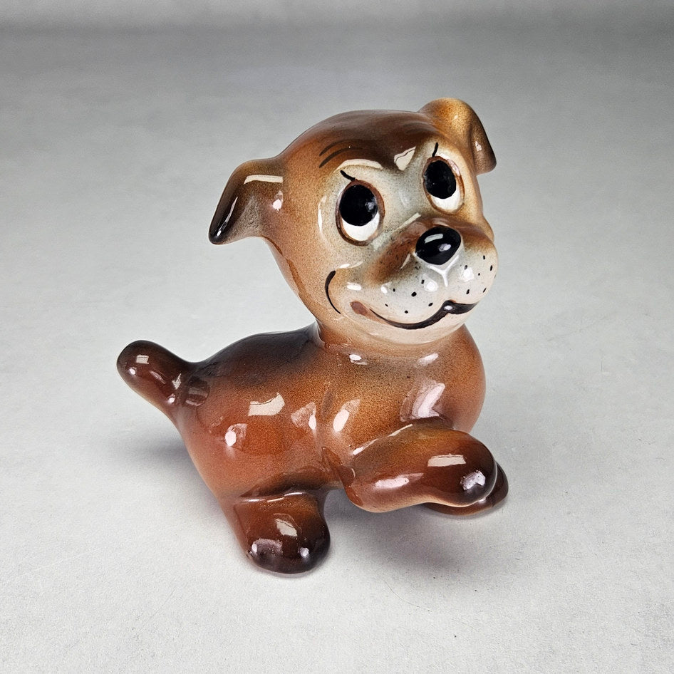 Brown cartoon dog figurine attributed to Tarcisio Tosin, photograph 1 of this collectible ceramic piece