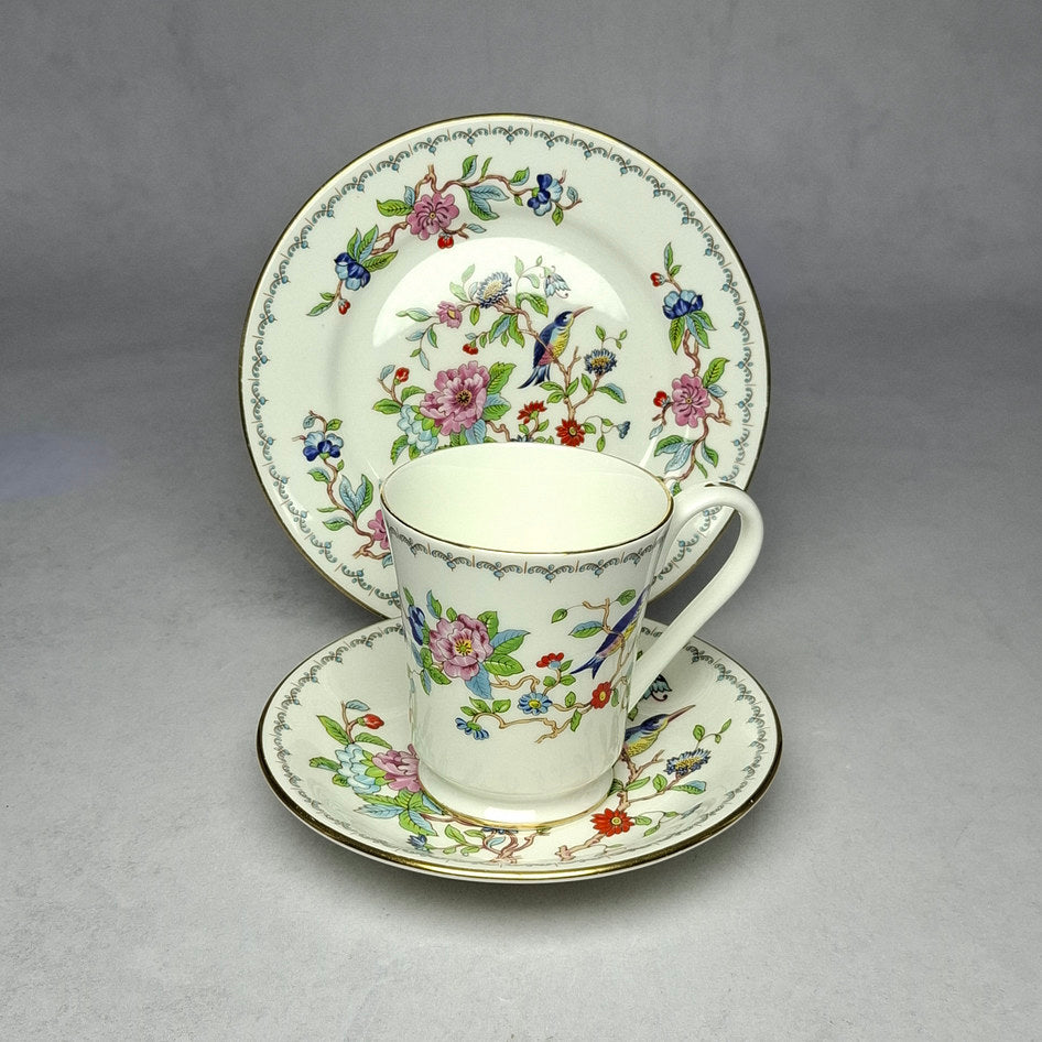 Aynsley Pembroke Pattern Fine Bone China Trio with Teacup, Saucer and Cake Plate