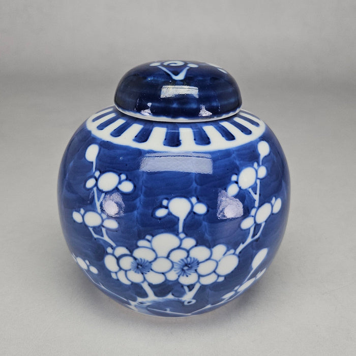 Blue and White Chinese Porcelain Prunus Cracked Ice Ginger Jar, view 1
