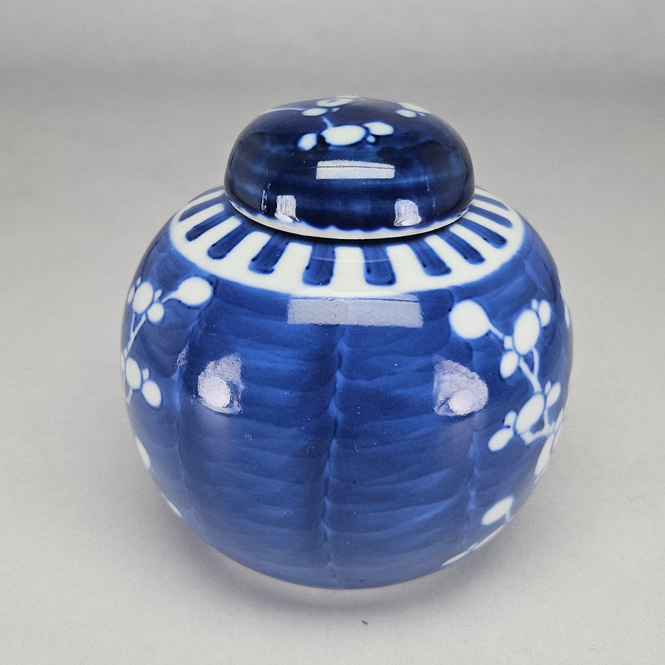 Blue and White Chinese Porcelain Prunus Cracked Ice Ginger Jar