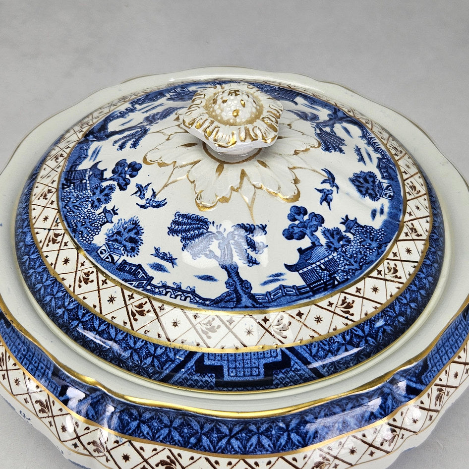 Booths Real Old Willow A8025 Covered Vegetable Tureen, view 3