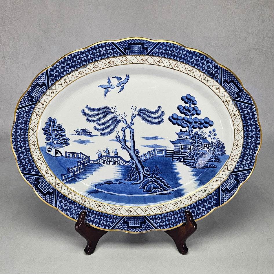 Booths Real Old Willow A8025 Oval Serving Platter, view 1