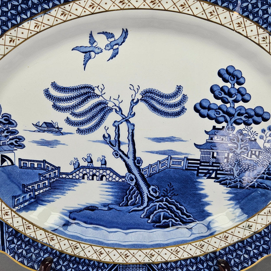 Booths Real Old Willow A8025 Oval Serving Platter, view 3