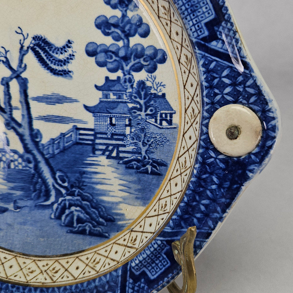Booths Real Old Willow Blue and White Food Warmer Bowl