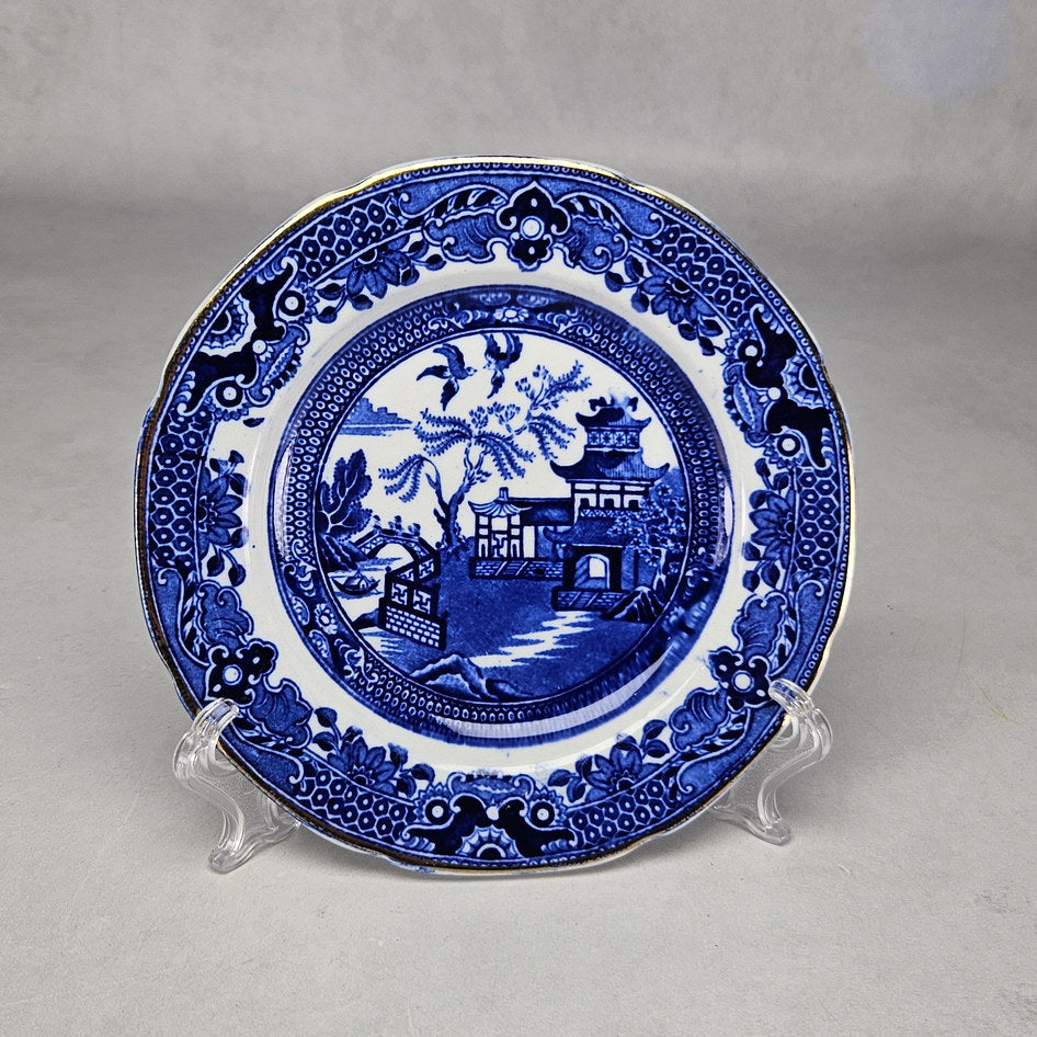 Burleigh Ware Blue Willow Gilt Side Plate, view 1
