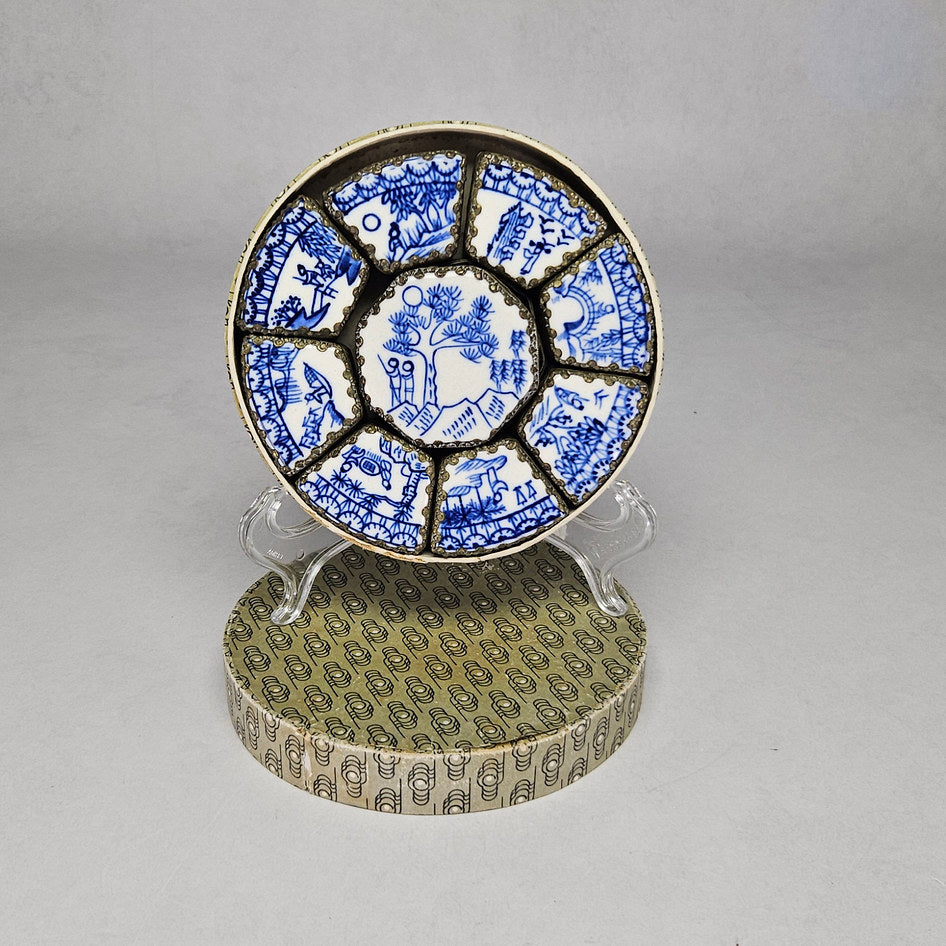 Chinese Chinoiserie Blue Willow Shard Box Set of 9