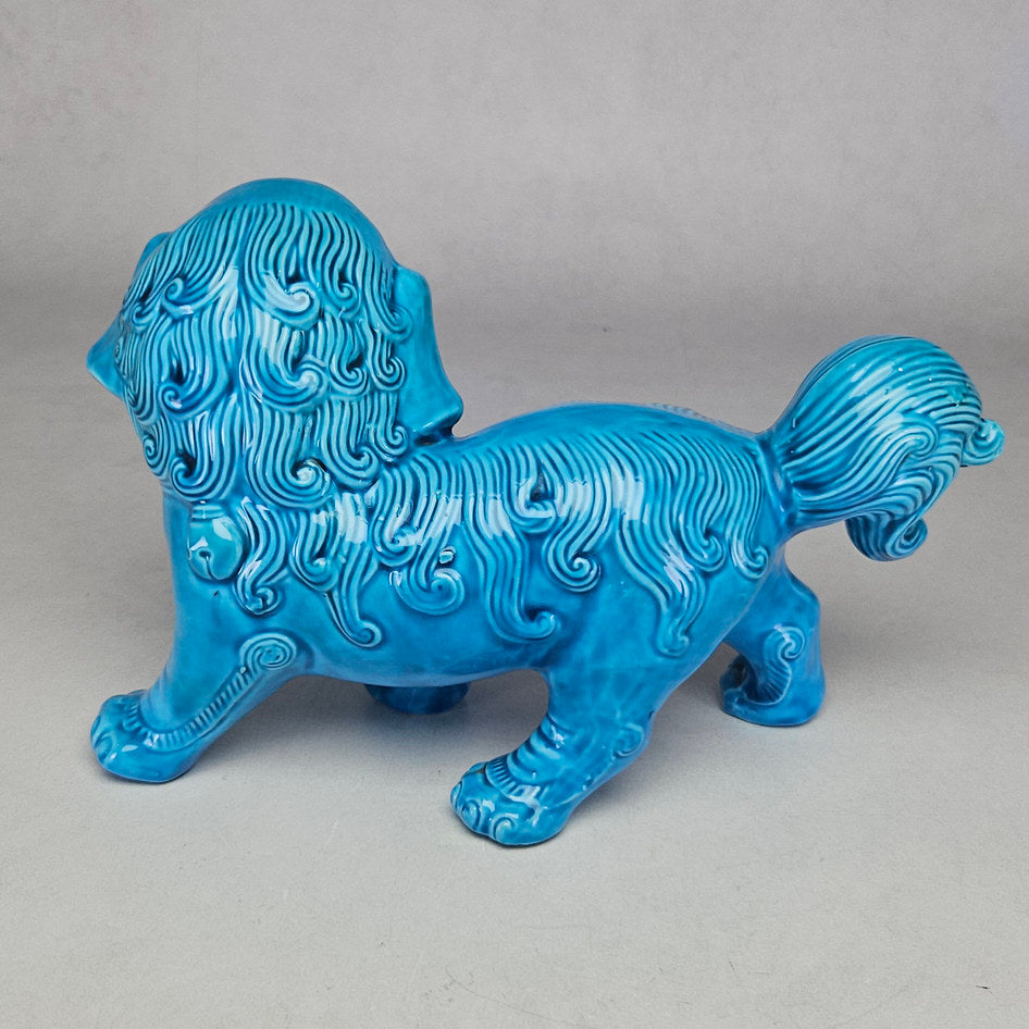 Chinese Turquoise Glazed Porcelain Foo Dog Statue